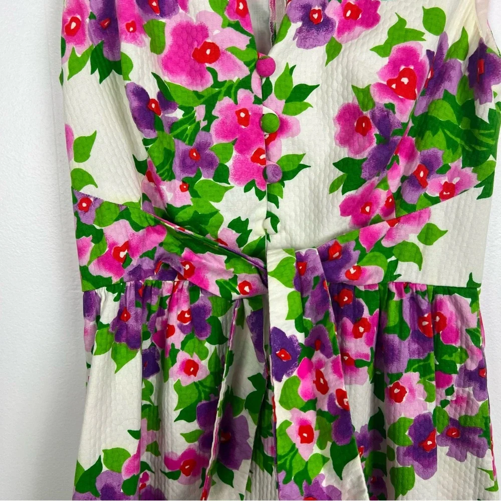 Malia Honolulu Vintage Maxi Dress Floral Vacation Tie Waist Zip Back - Picture 6 of 11